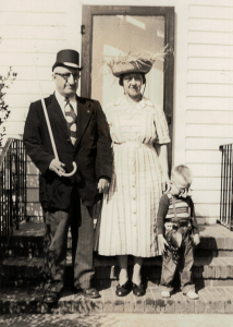 Barton Baker, Columbia Baker  Philip P. Beyer Feb 1952 Marksville, La. in Front of Nazarene Church Parsonage