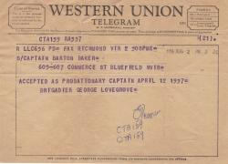 Barton Baker Promation to Captain 1956