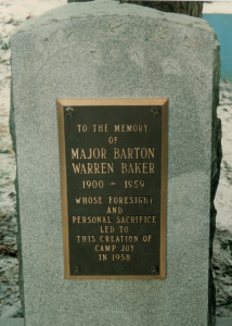 Barton W. Baker - Memorial for Camp Joy