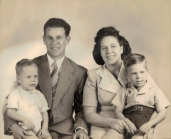 Left to Right  William, HT Beyer Jr., Edna (Baker) Beyer, HT Beyer III (Teddy)